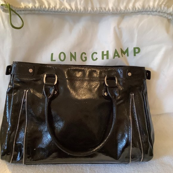 Longchamp Black Patent Leather Handbag - Picture 2 of 5